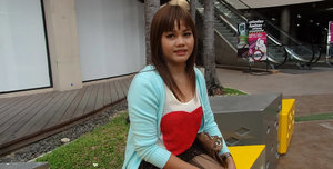 18 year old girl Nicole Ray showing off her tits and twat on golf course